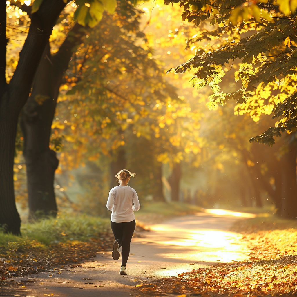 ランニングをする女性の画像