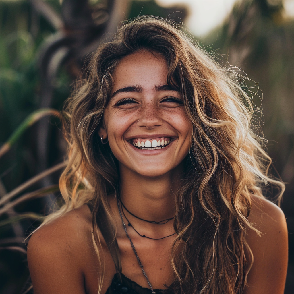 笑顔の女性の画像